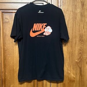 Nike Black Tee with Bold Orange Graphic